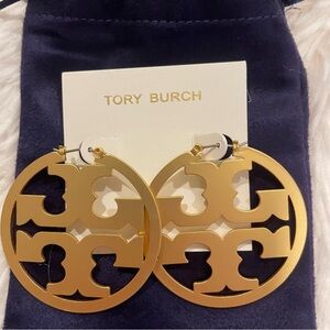 Tory Burch Logo Hoop Earrings